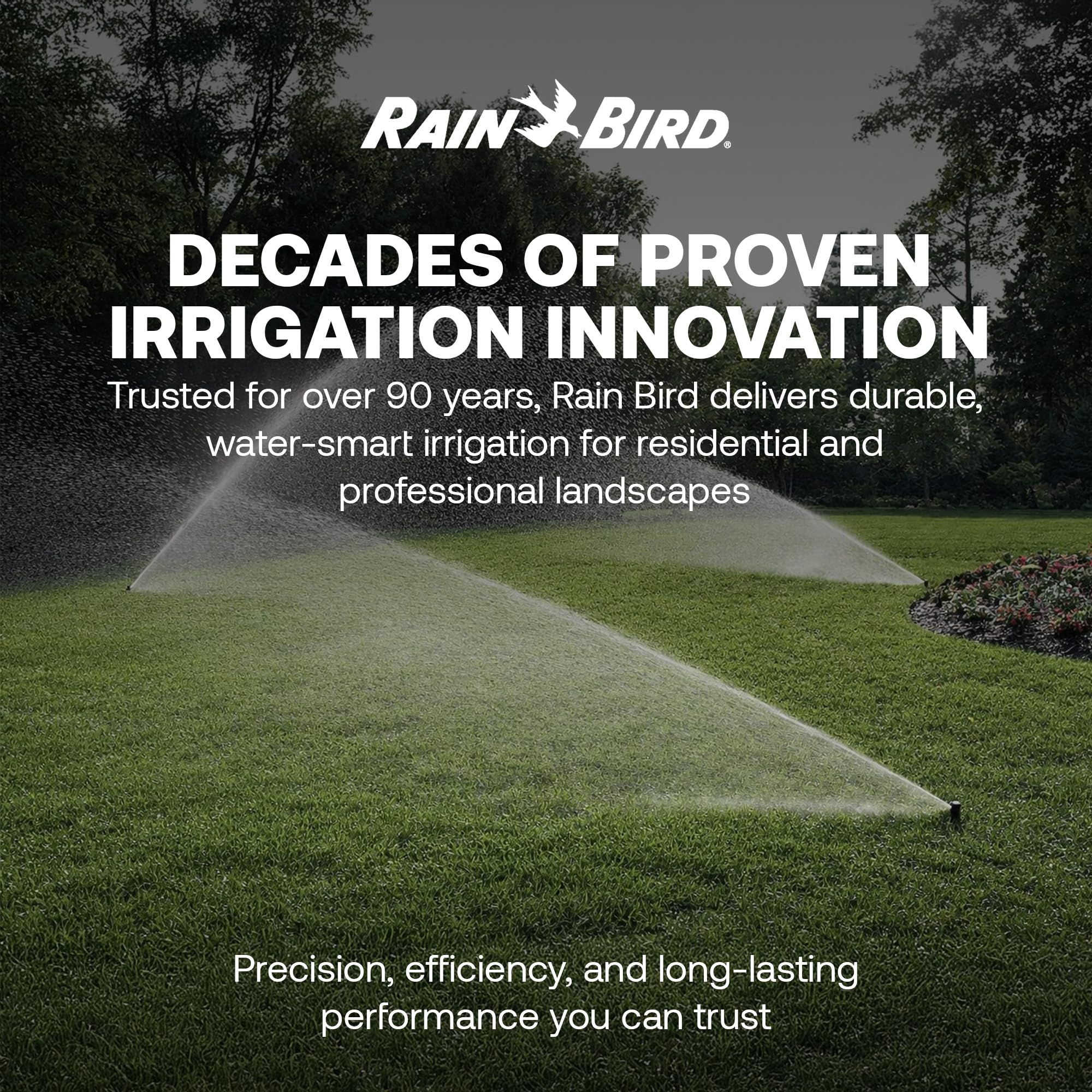 Rain Bird pack of five installed in garden setting showing professional performance benefit