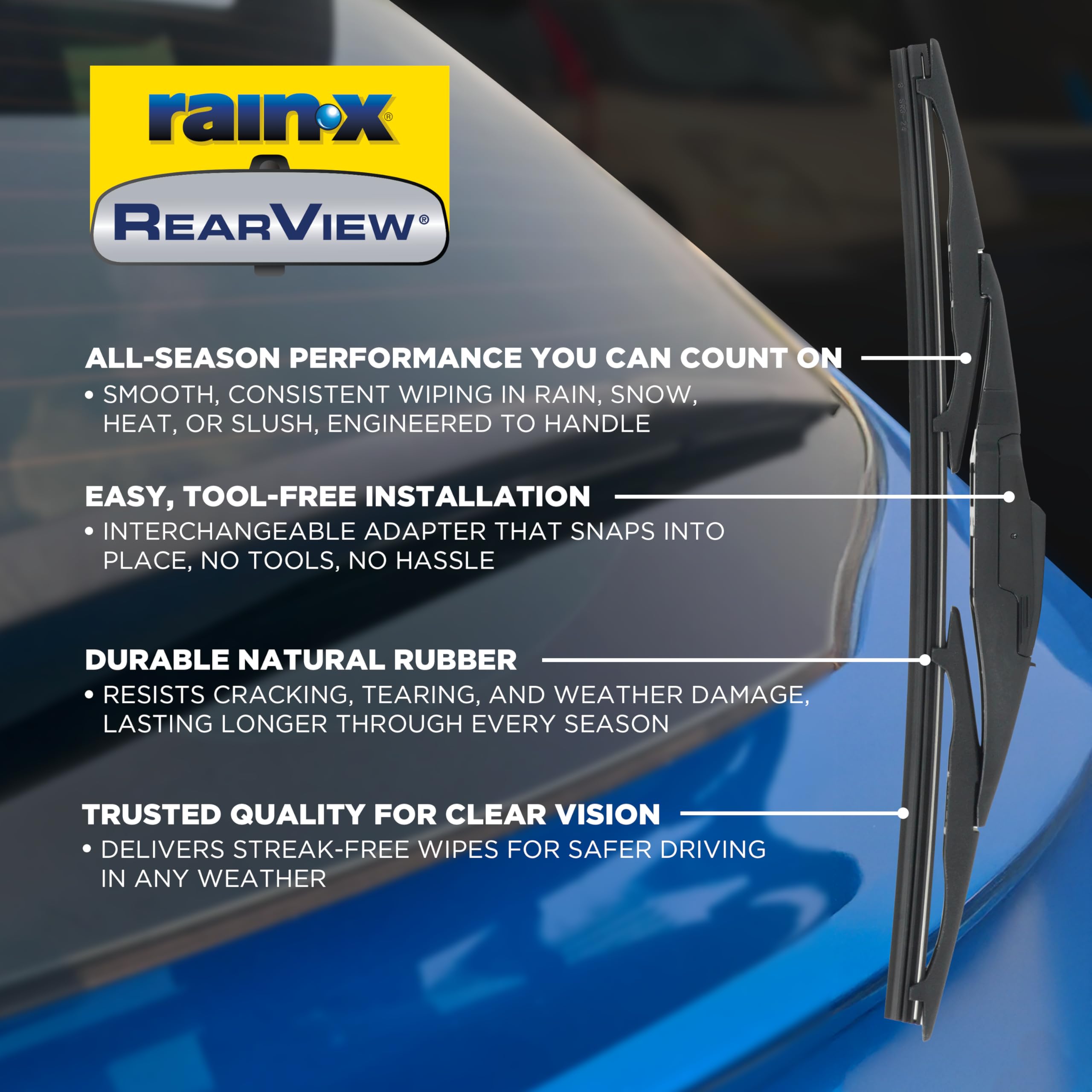 Rain-X interchangeable adapter detail demonstrating easy installation benefit
