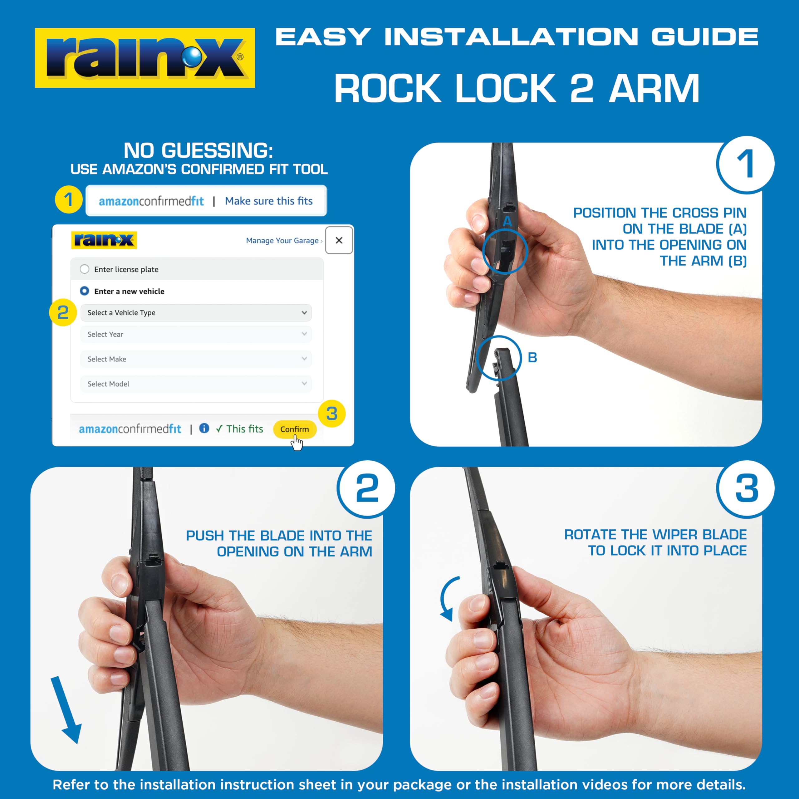 Rain-X close-up of natural rubber squeegee showing durability benefit