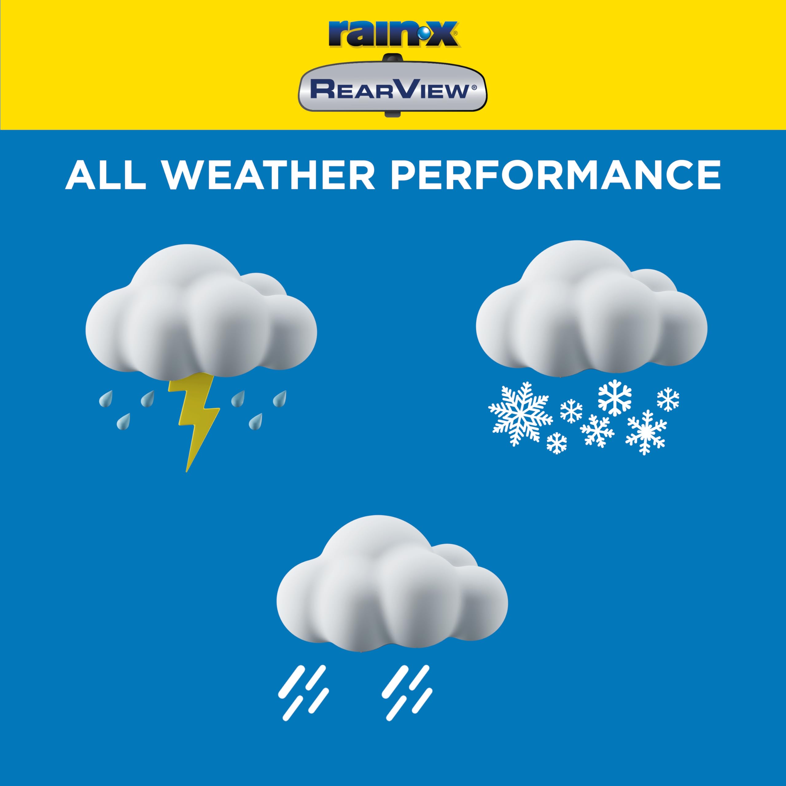 Rain-X blade installed on car rear window improving rear visibility benefit