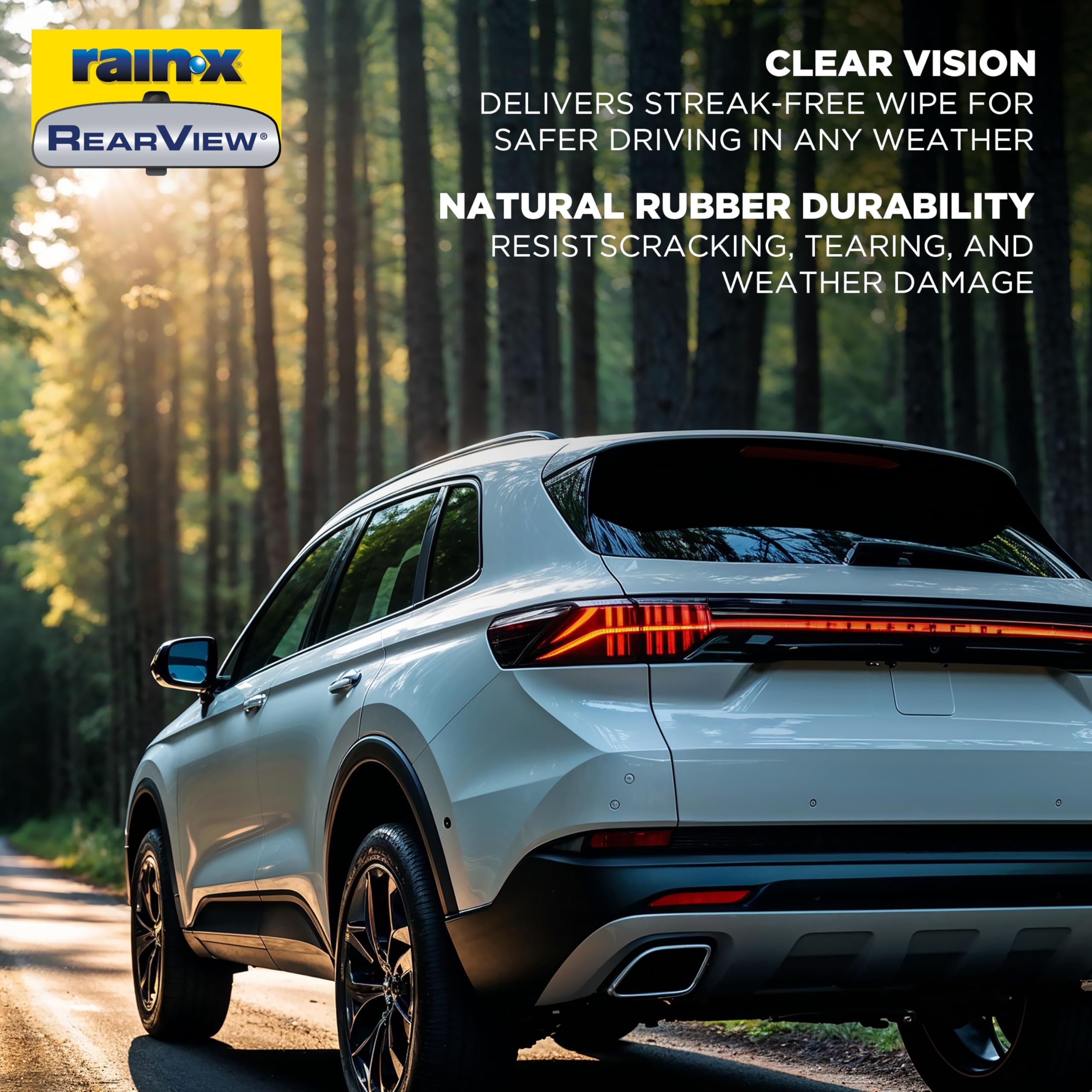 Rain-X rubber texture close-up highlighting weather-resistant benefit