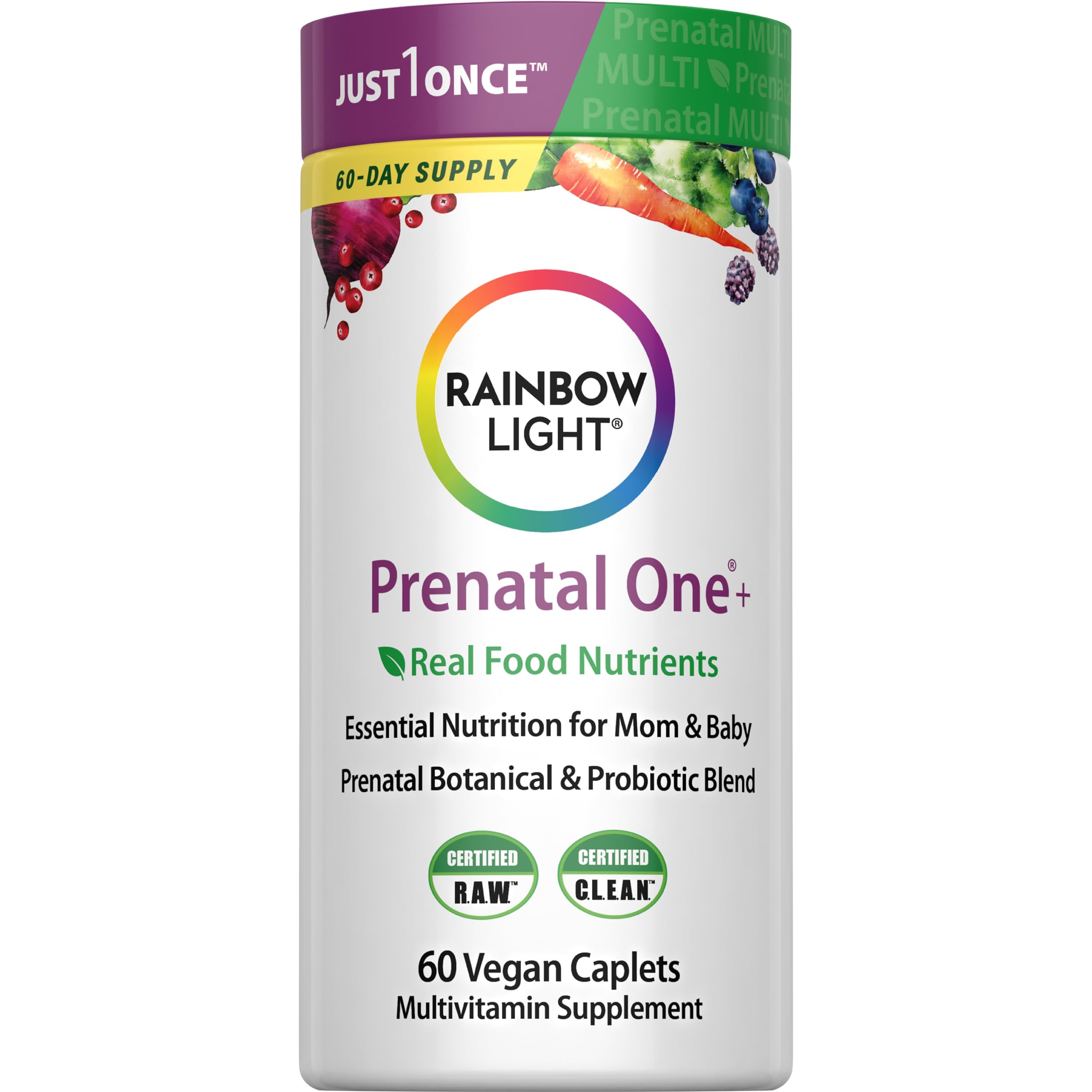 Rainbow Light front packaging showing bottle and caplets with clear benefit