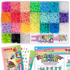 Rainbow Loom front packaging showing kit contents and speedy crafting benefits