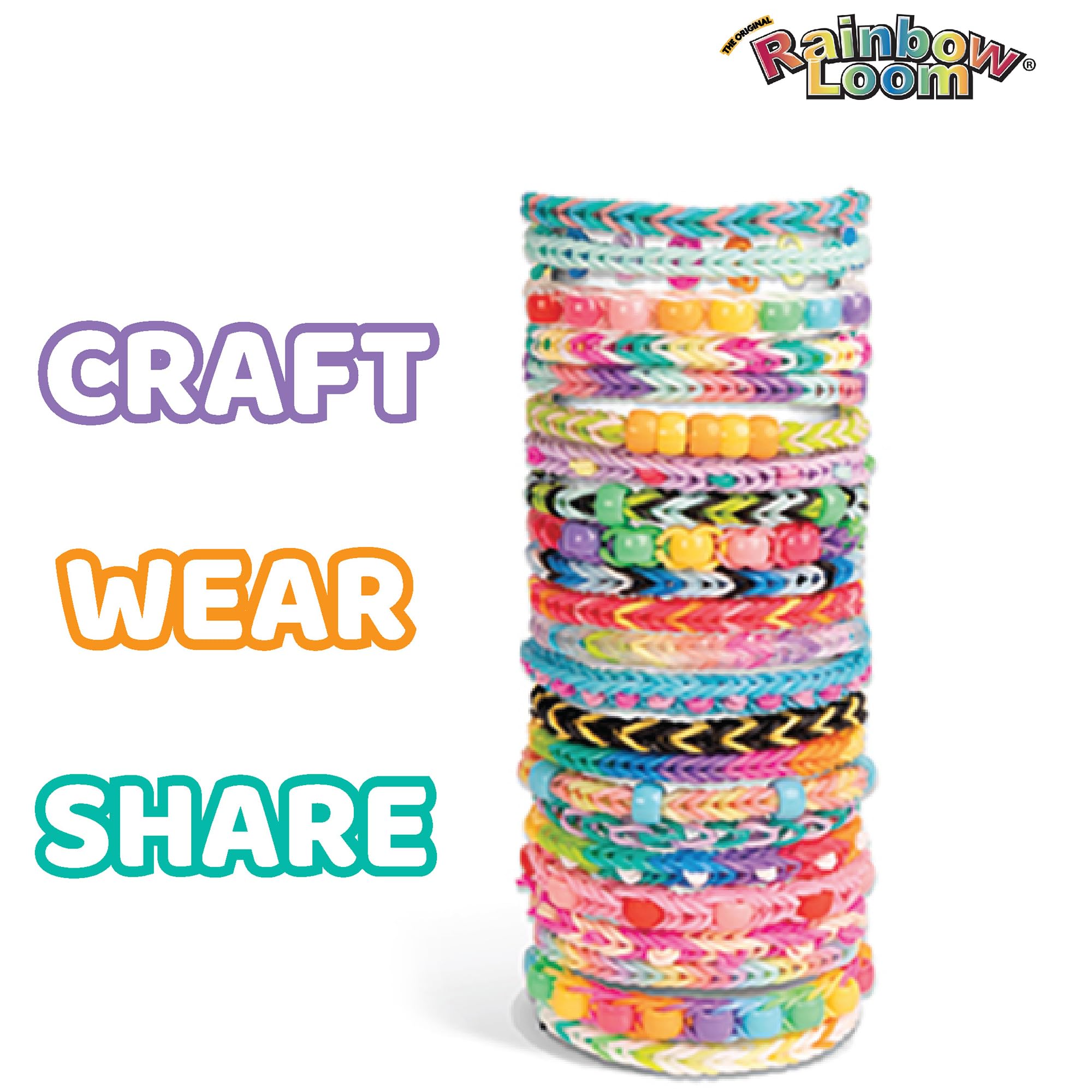 Rainbow Loom multi color bands swatch close up for endless color combinations