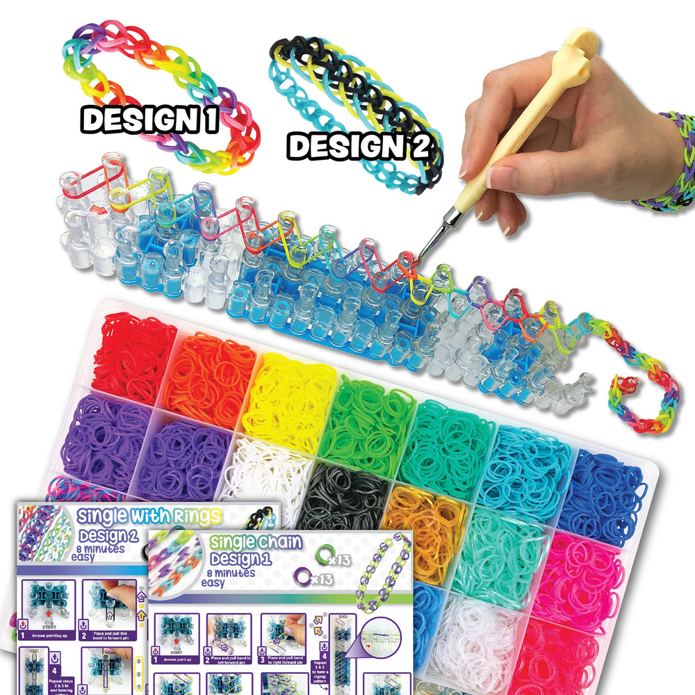 Rainbow Loom stack of finished bracelets showing durable results