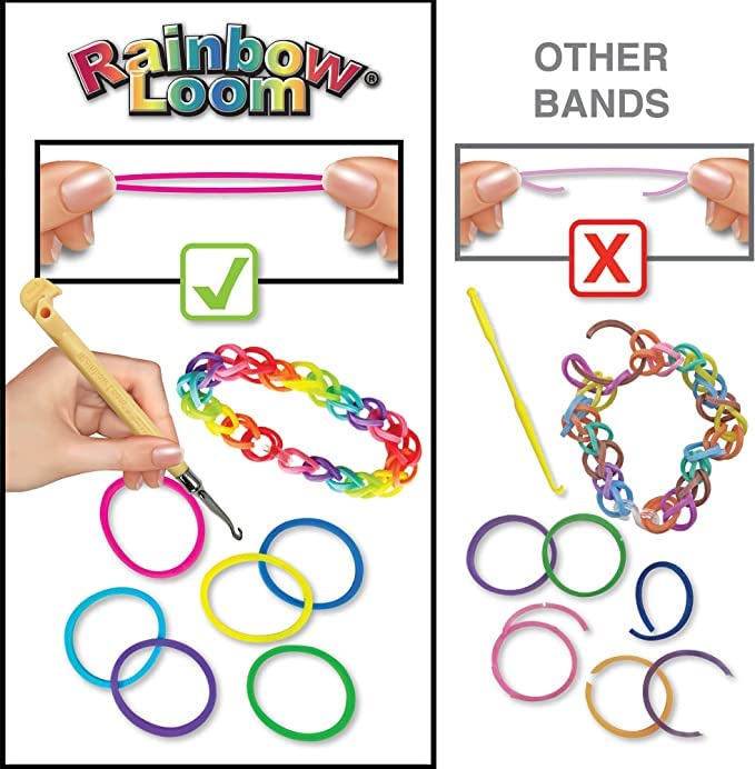 Rainbow Loom product label and contents laying out included pieces