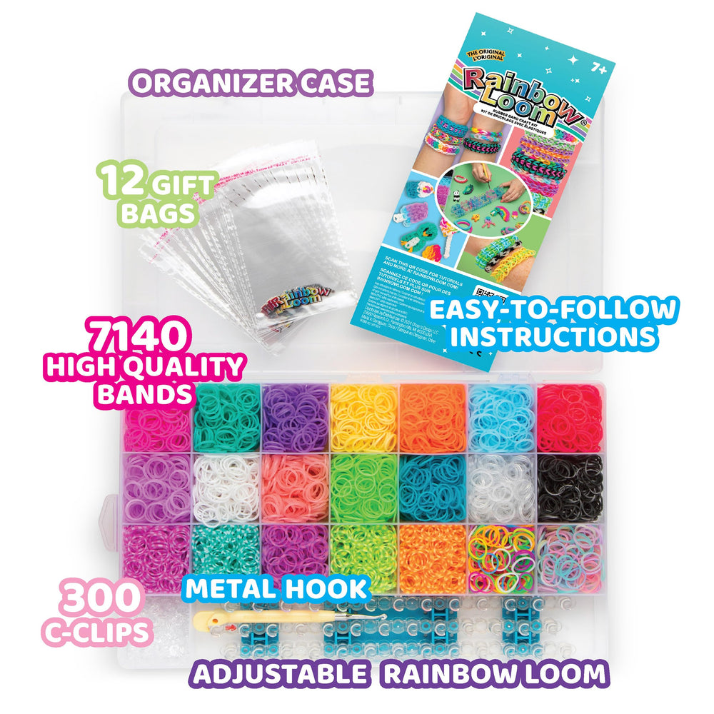 Rainbow Loom loom board with metal hook tool for easy stitching