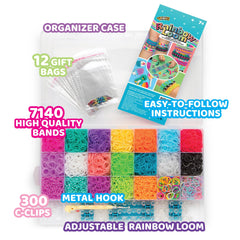 Rainbow Loom loom board with metal hook tool for easy stitching
