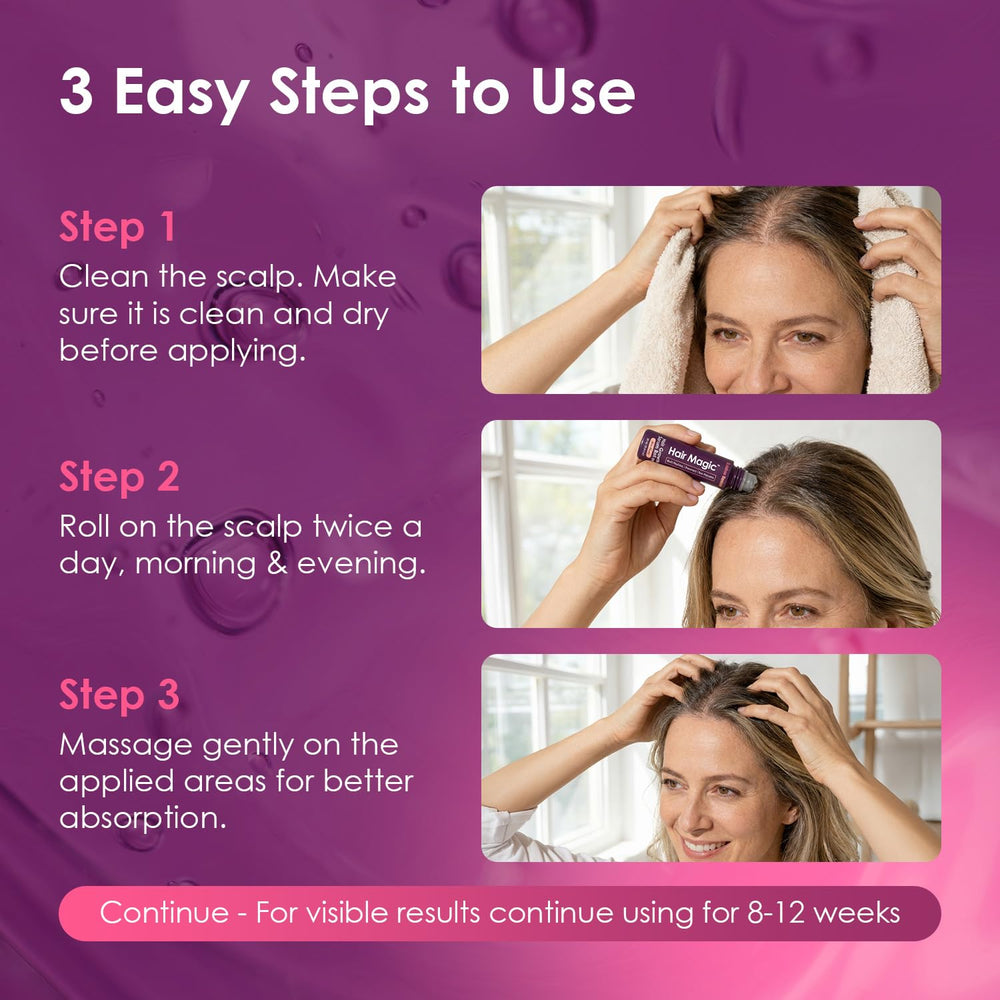 Rainbow Nutrients applying serum to scalp for targeted density support