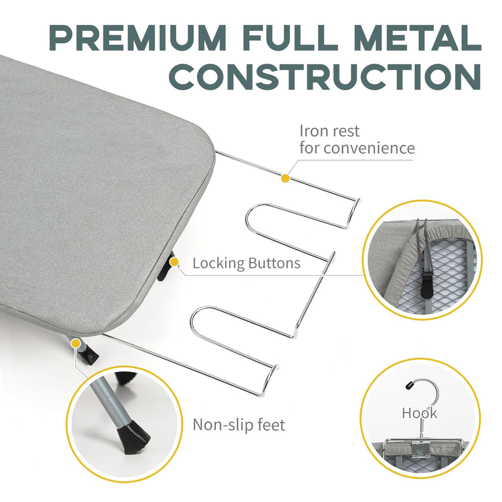 RAINHOL iron holder and heat-resistant cover showing secure placement and protection