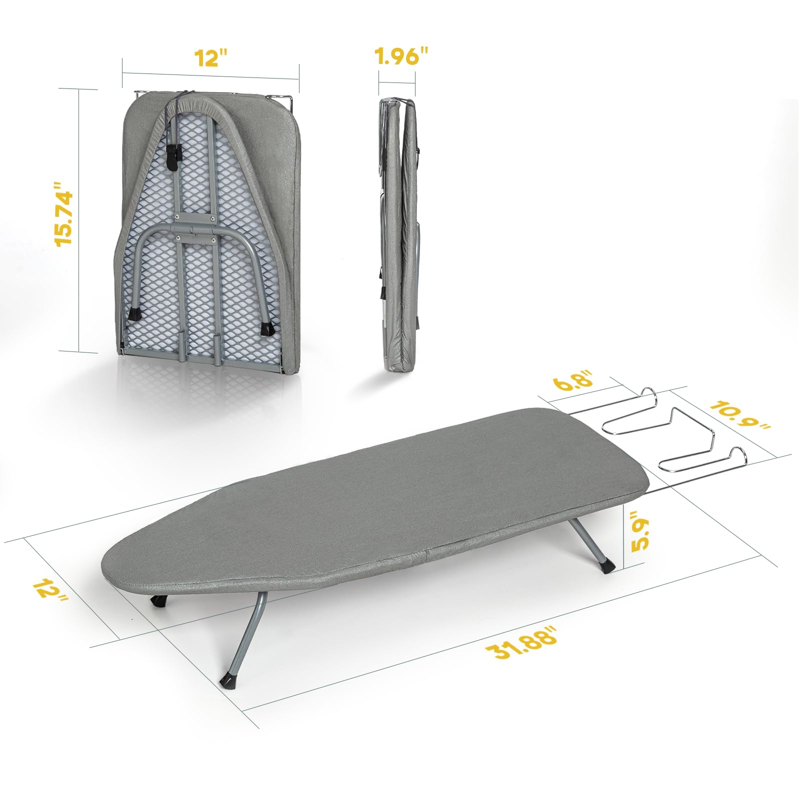 RAINHOL size comparison with standard iron showing practical scale and fit