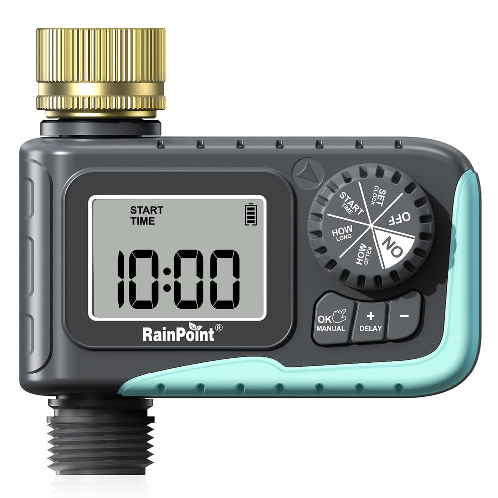 RAINPOINT brass inlet front view showing durable connection and leak resistance