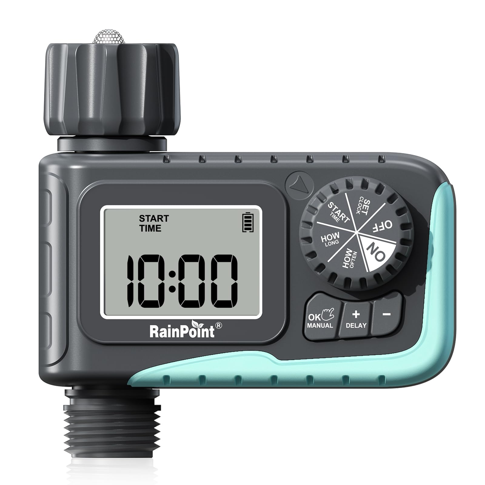 RAINPOINT front panel showing LCD and connection, quick visual setup benefit