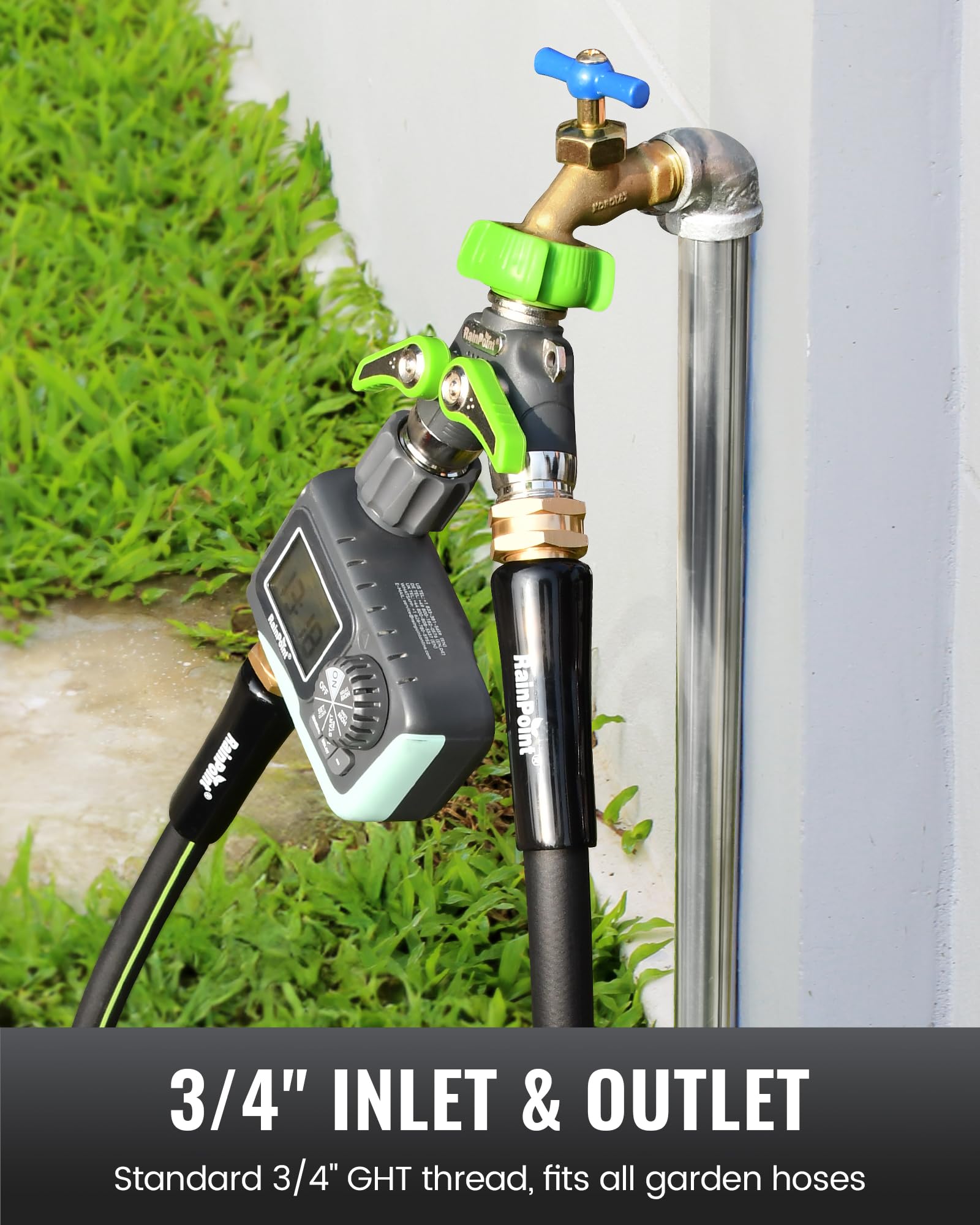 RAINPOINT installed in garden watering setup enabling efficient irrigation