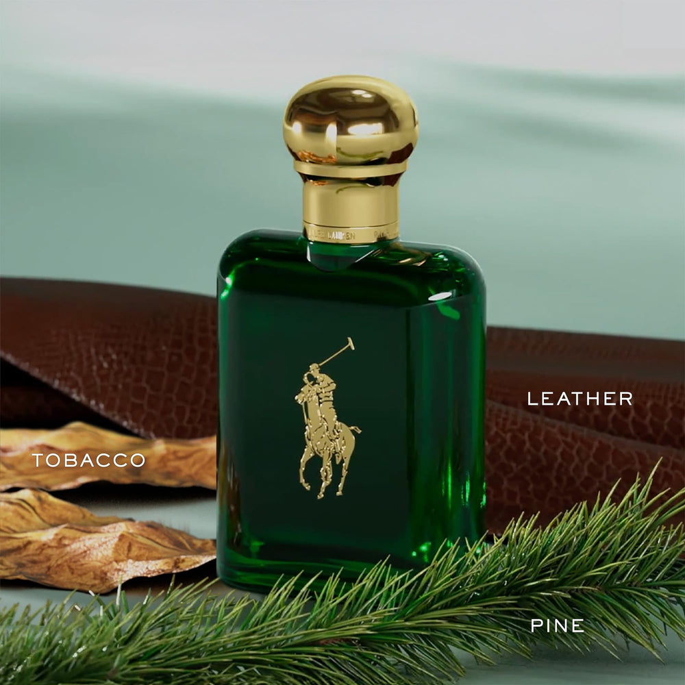 Ralph Lauren Polo brass cap close-up highlighting textured finish and premium presentation benefit