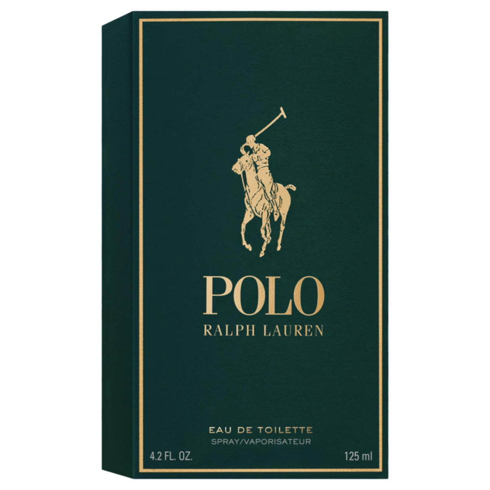 Ralph Lauren Polo lifestyle image of cologne on dresser with shirt, suggesting everyday confidence
