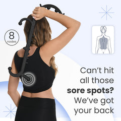 Ranarose in use on neck and shoulder demonstrating precise self-massage control