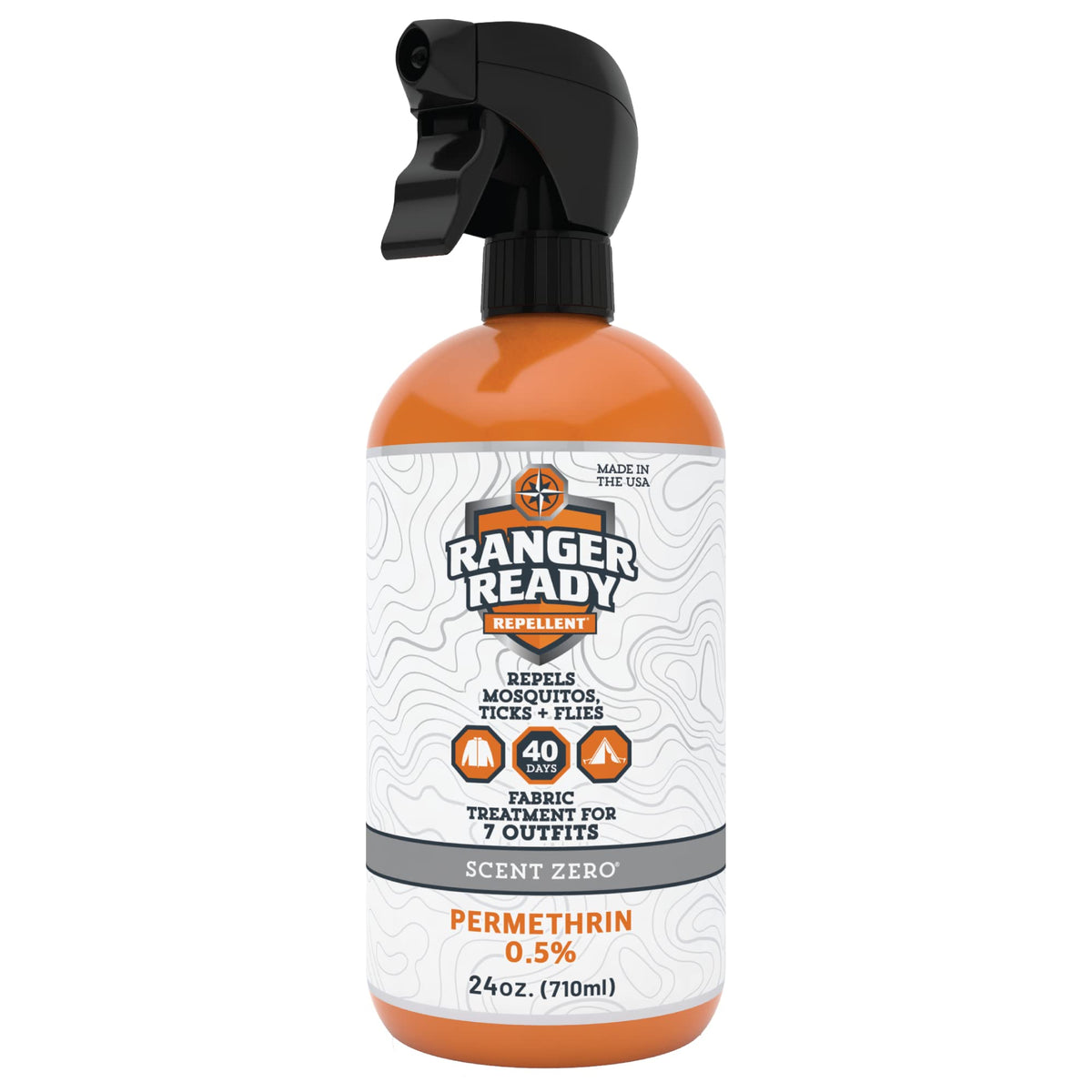 Ranger Ready front packaging showing bottle and scent zero benefit