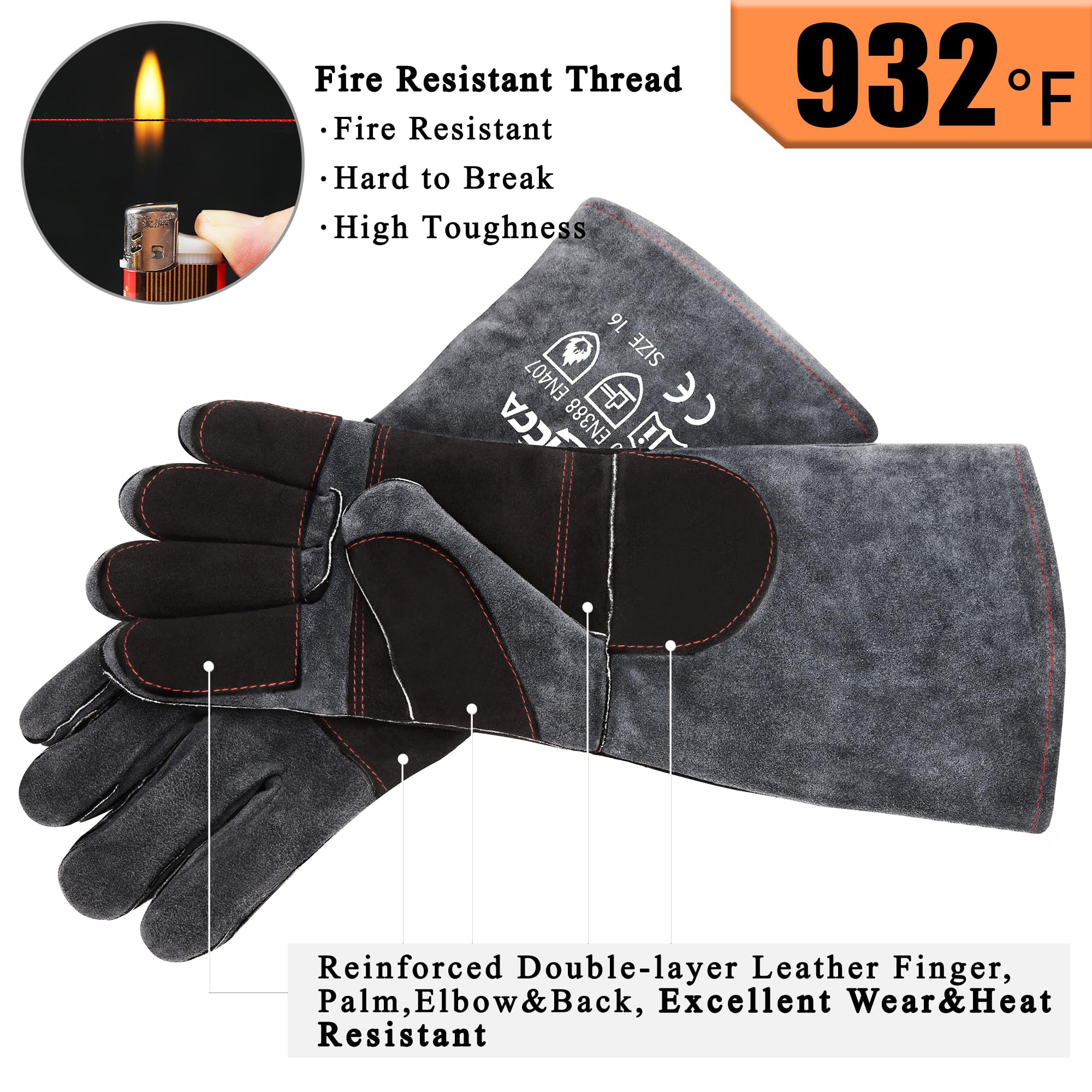 RAPICCA reinforced palm padding close-up for improved grip protection