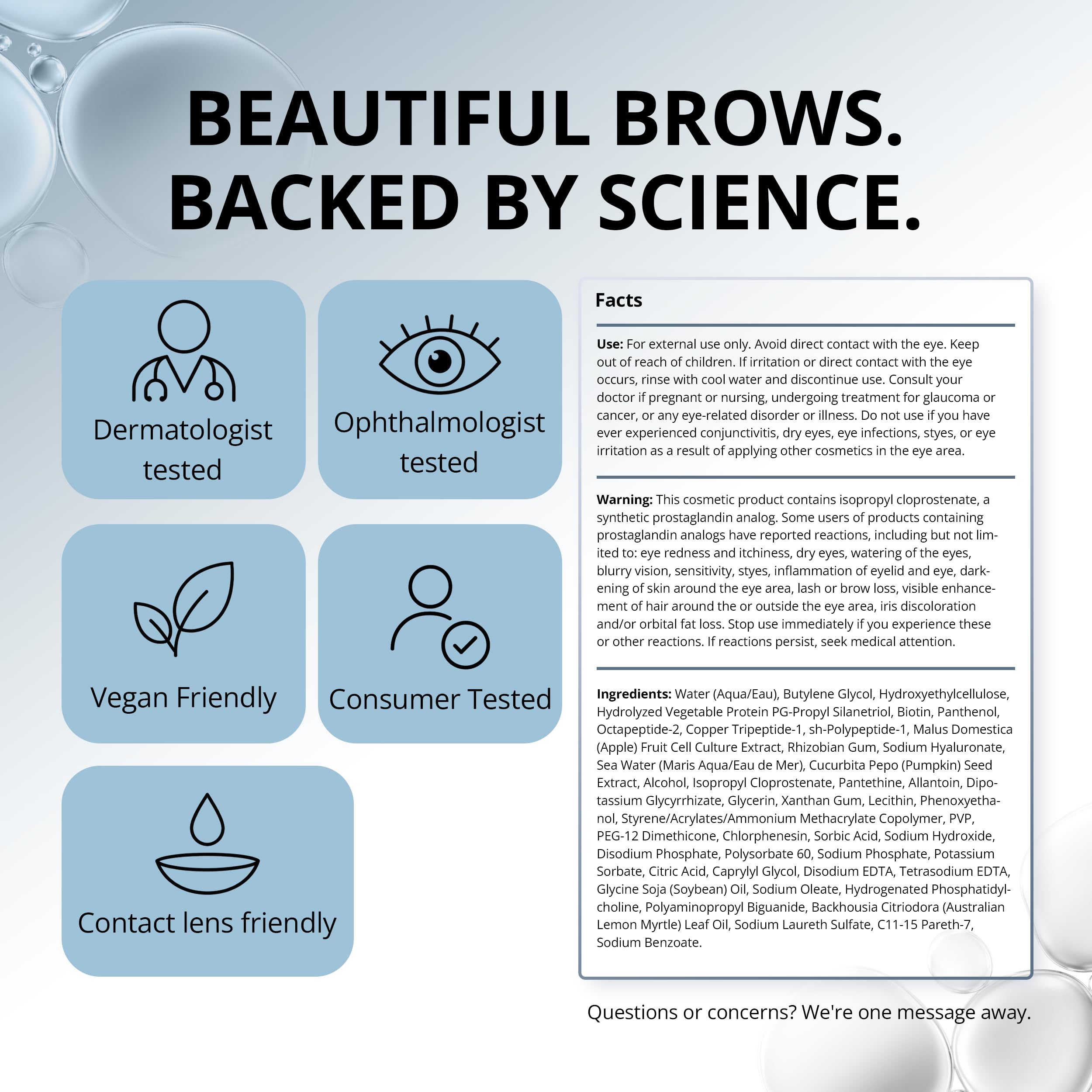RapidBrow before and after visual concept showing fuller-looking brows