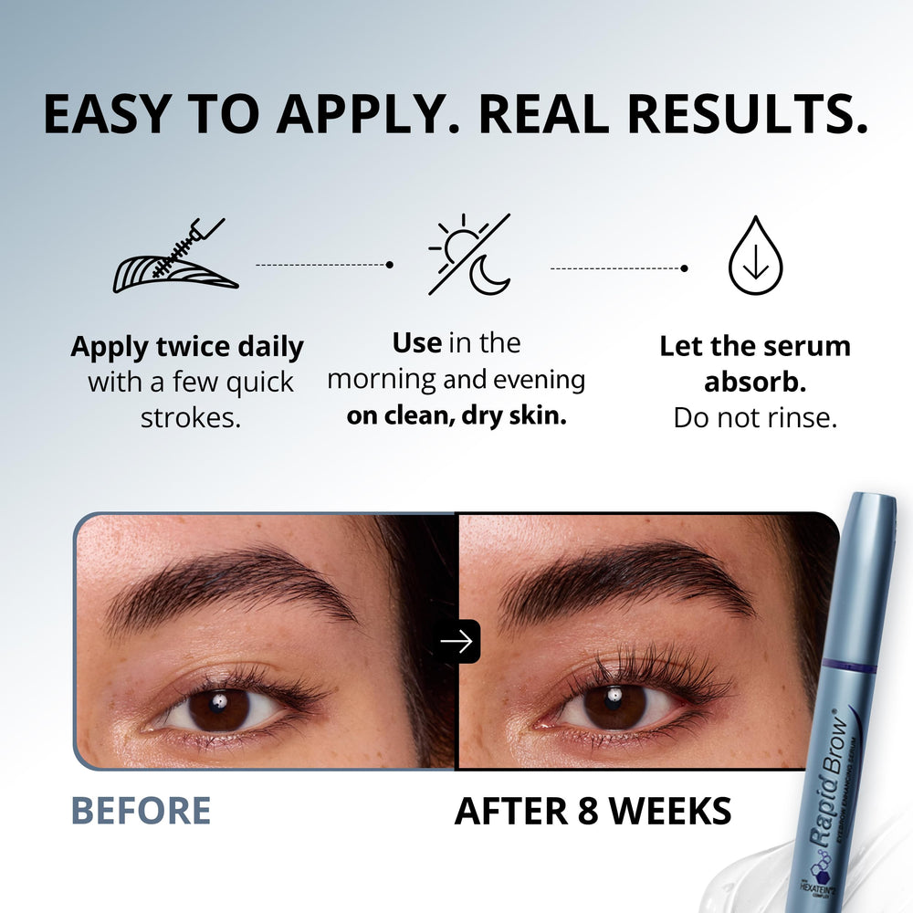 RapidBrow serum droplet texture demonstrating lightweight conditioning benefit