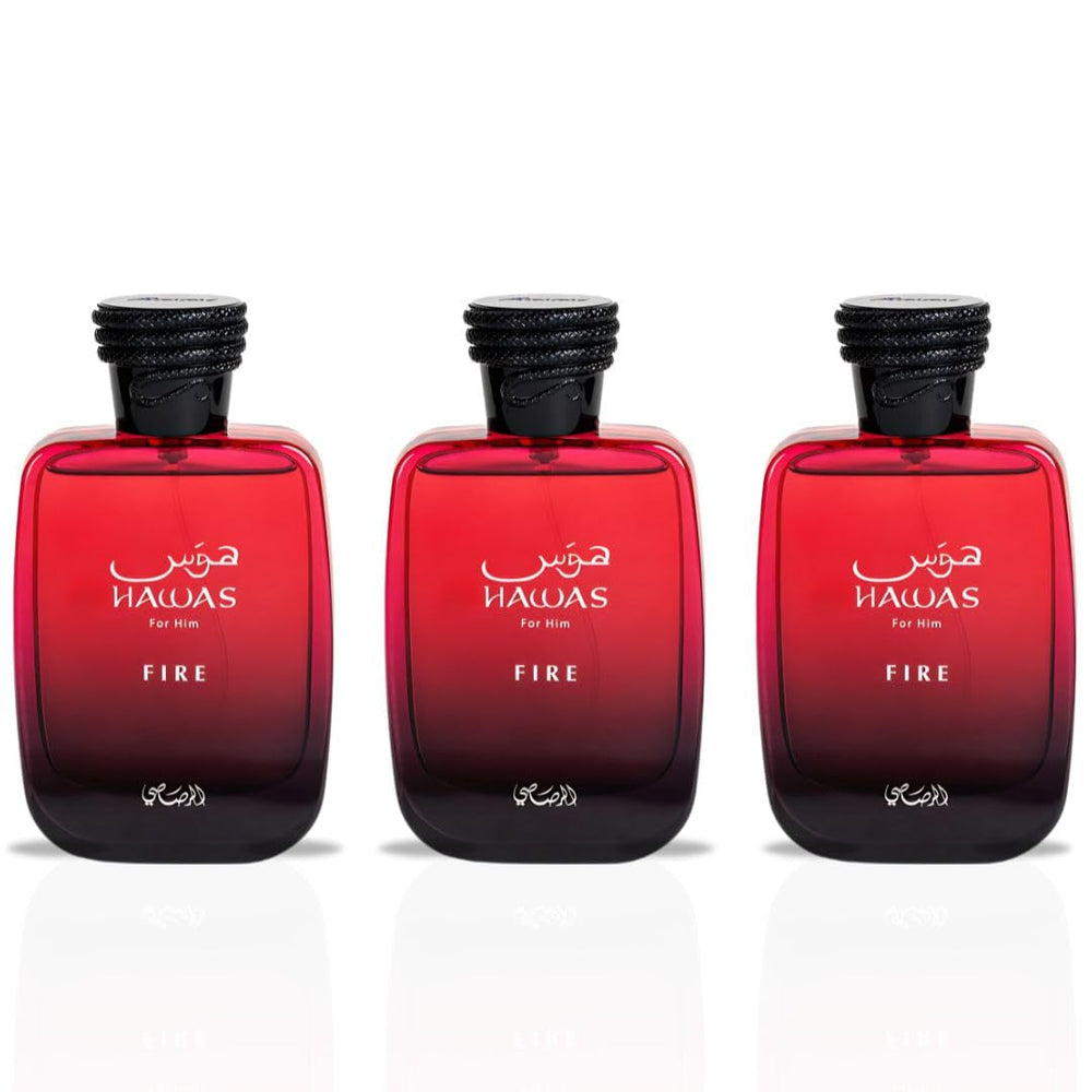 RASASI Hawas Fire bottle side profile highlighting sleek silhouette and premium finish