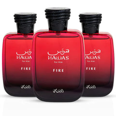 RASASI Hawas Fire front packaging showcasing bold design and confident appeal