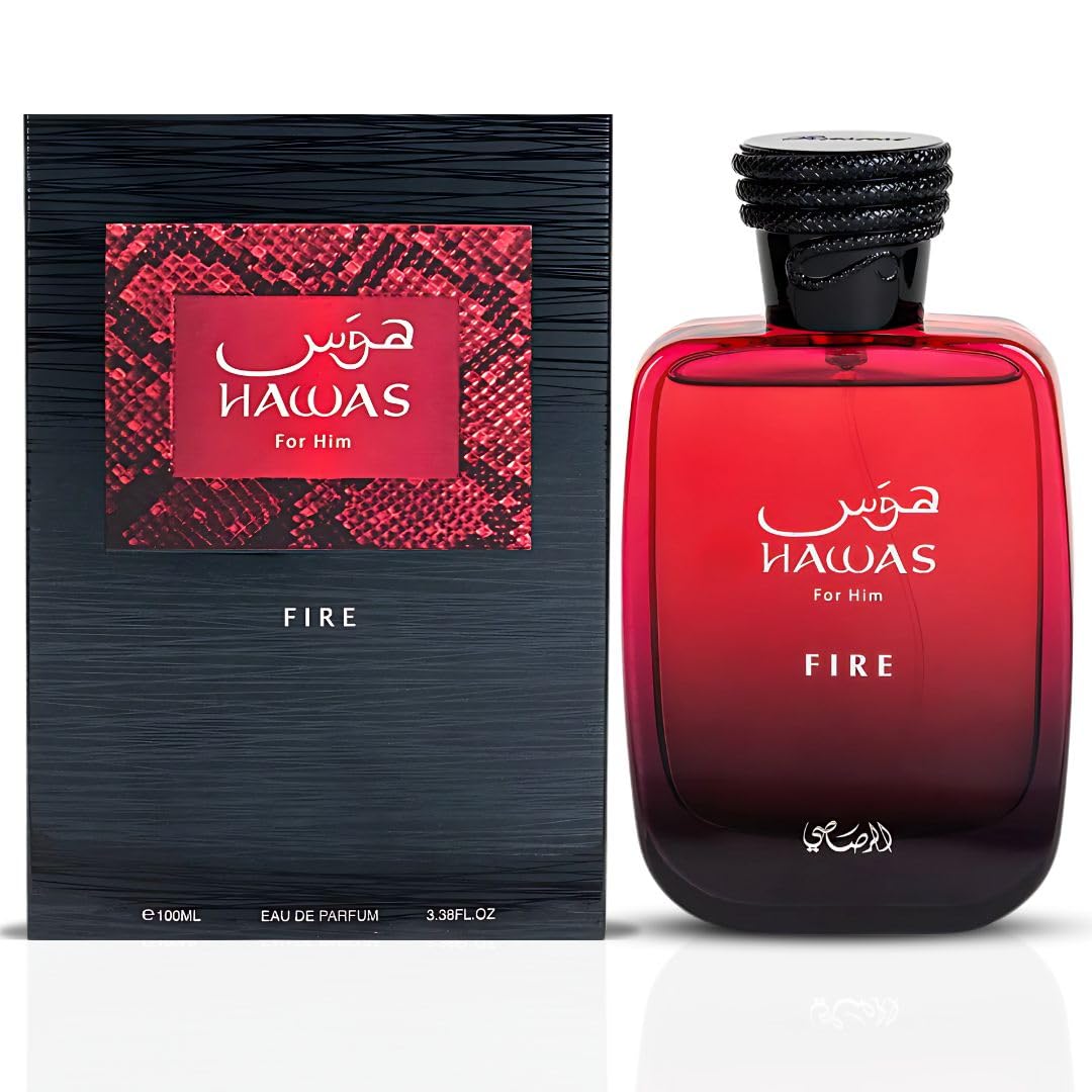 RASASI Hawas Fire glass texture close-up revealing weighty bottle and refined craftsmanship