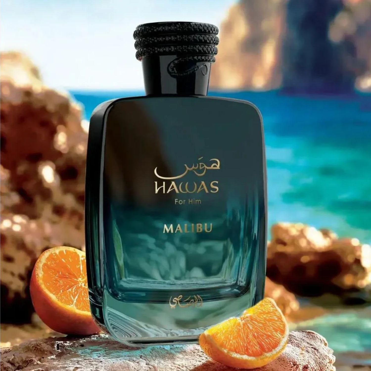 RASASI Hawas Malibu lifestyle on dresser suggesting everyday wear and bright freshness