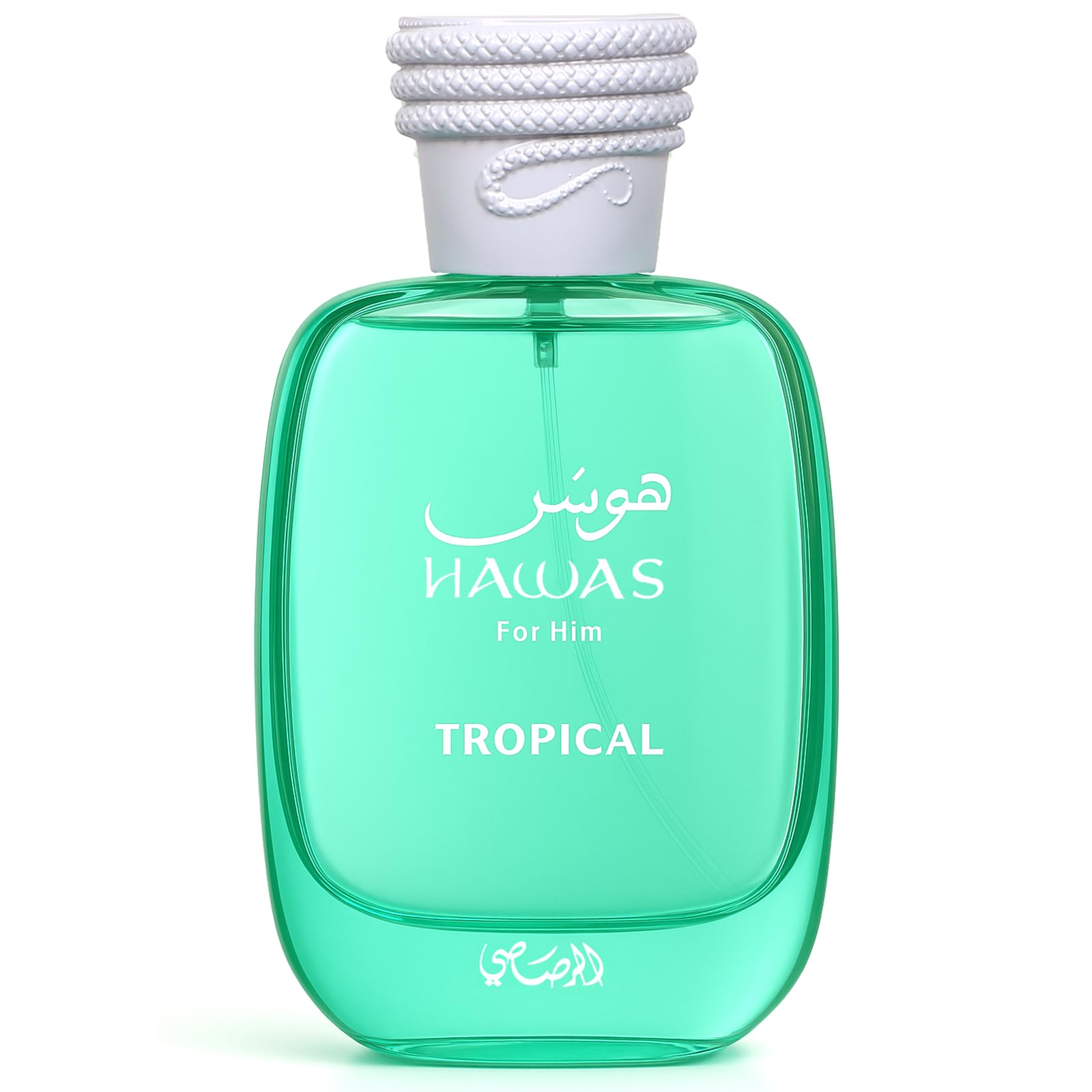 Rasasi Hawas Tropical front bottle showing packaging and label for confident daytime scent