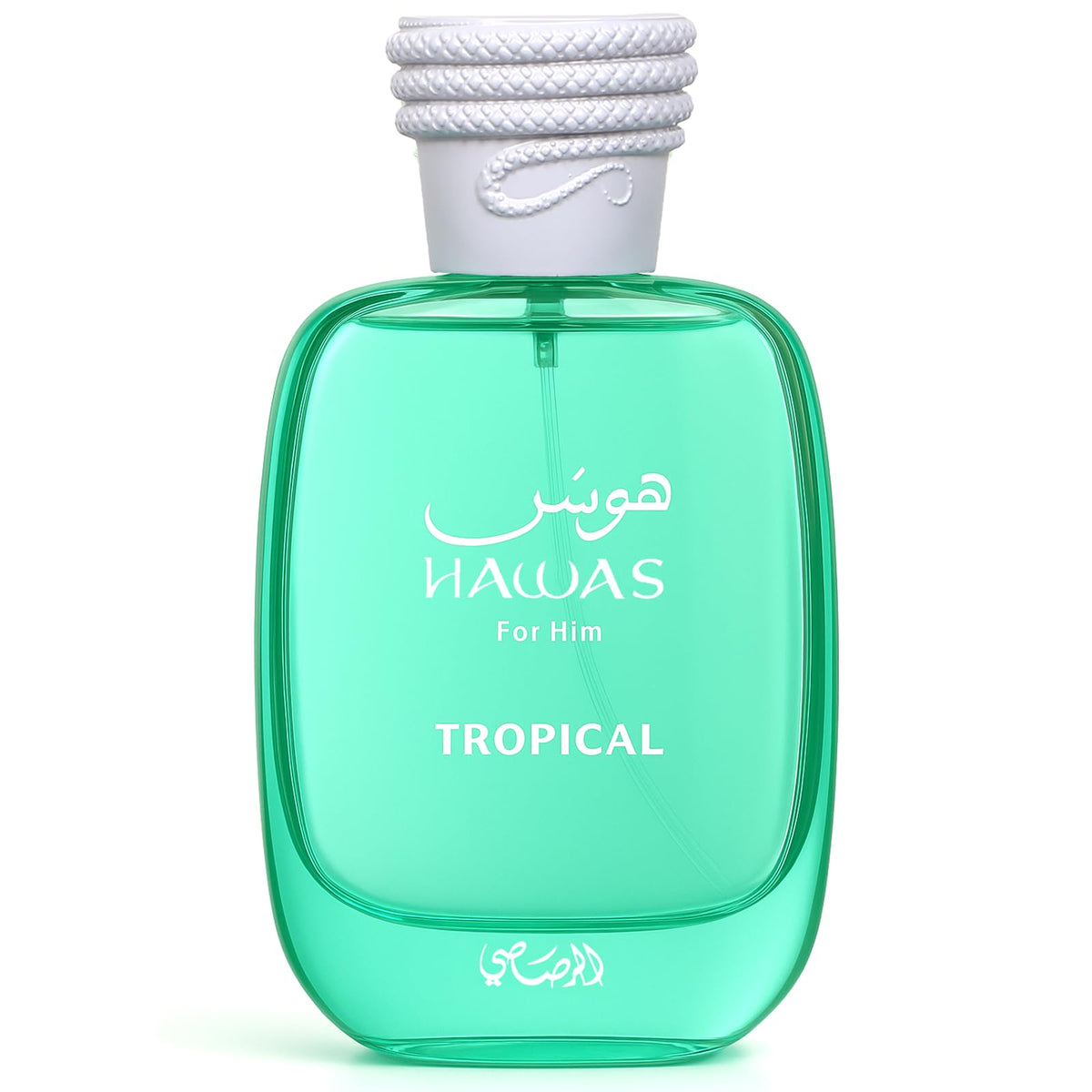Rasasi Hawas Tropical front bottle showing packaging and label for confident daytime scent
