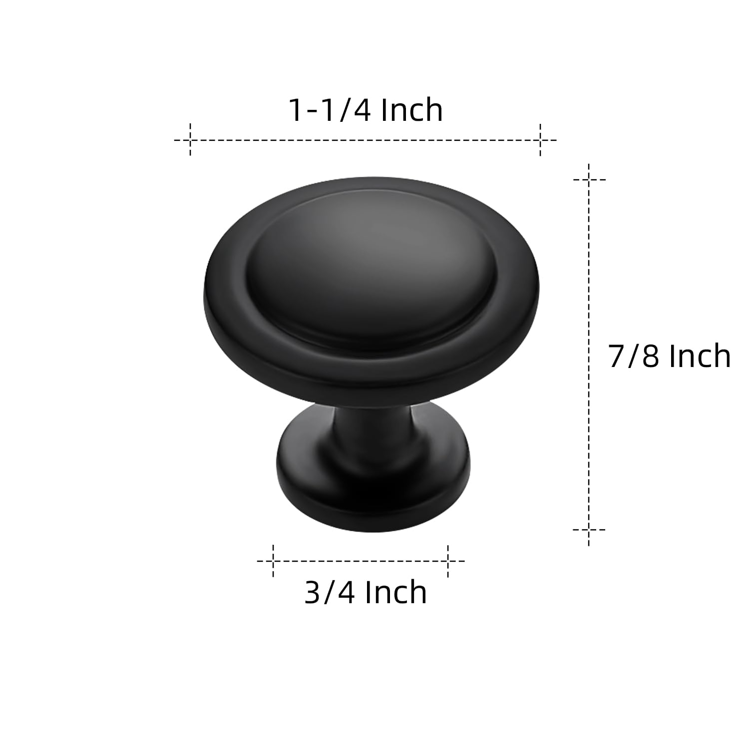 Ravinte side profile of a round knob showing compact 7/8" height and comfortable grip