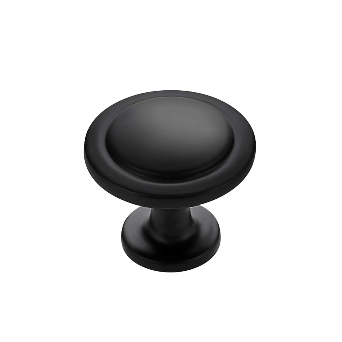 Ravinte front view of 30 matte black knobs showing cohesive set and modern styling