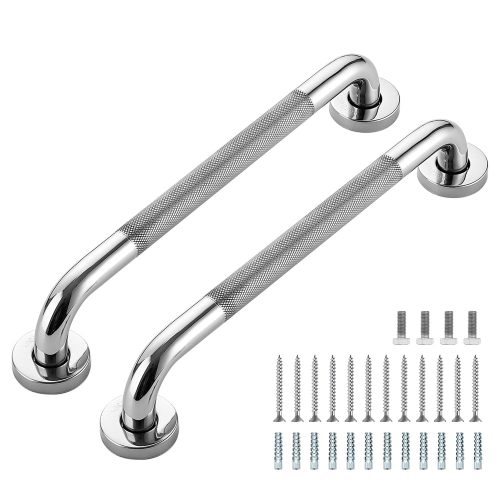 Ravinte Hardware polished nickel grab bar front view showing sleek support and modern style