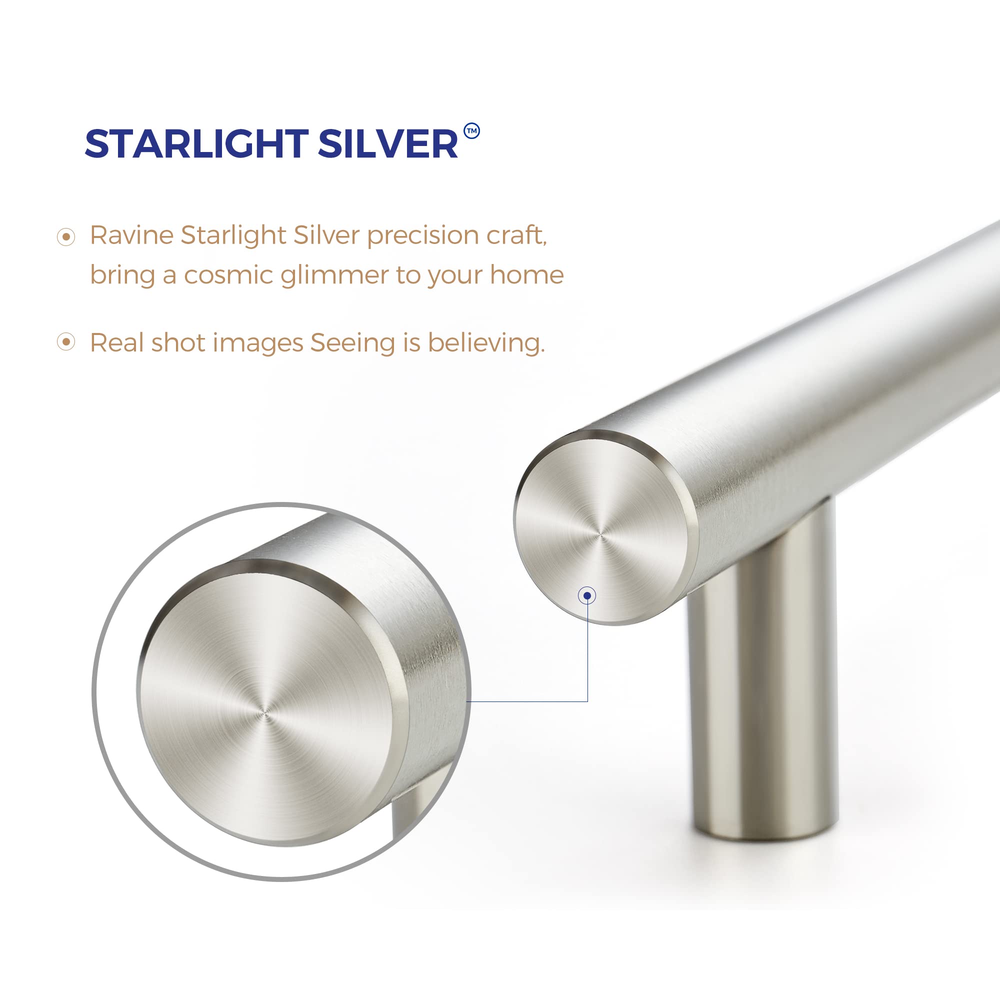 Ravinte handle next to ruler showing 5 inch length and accurate sizing