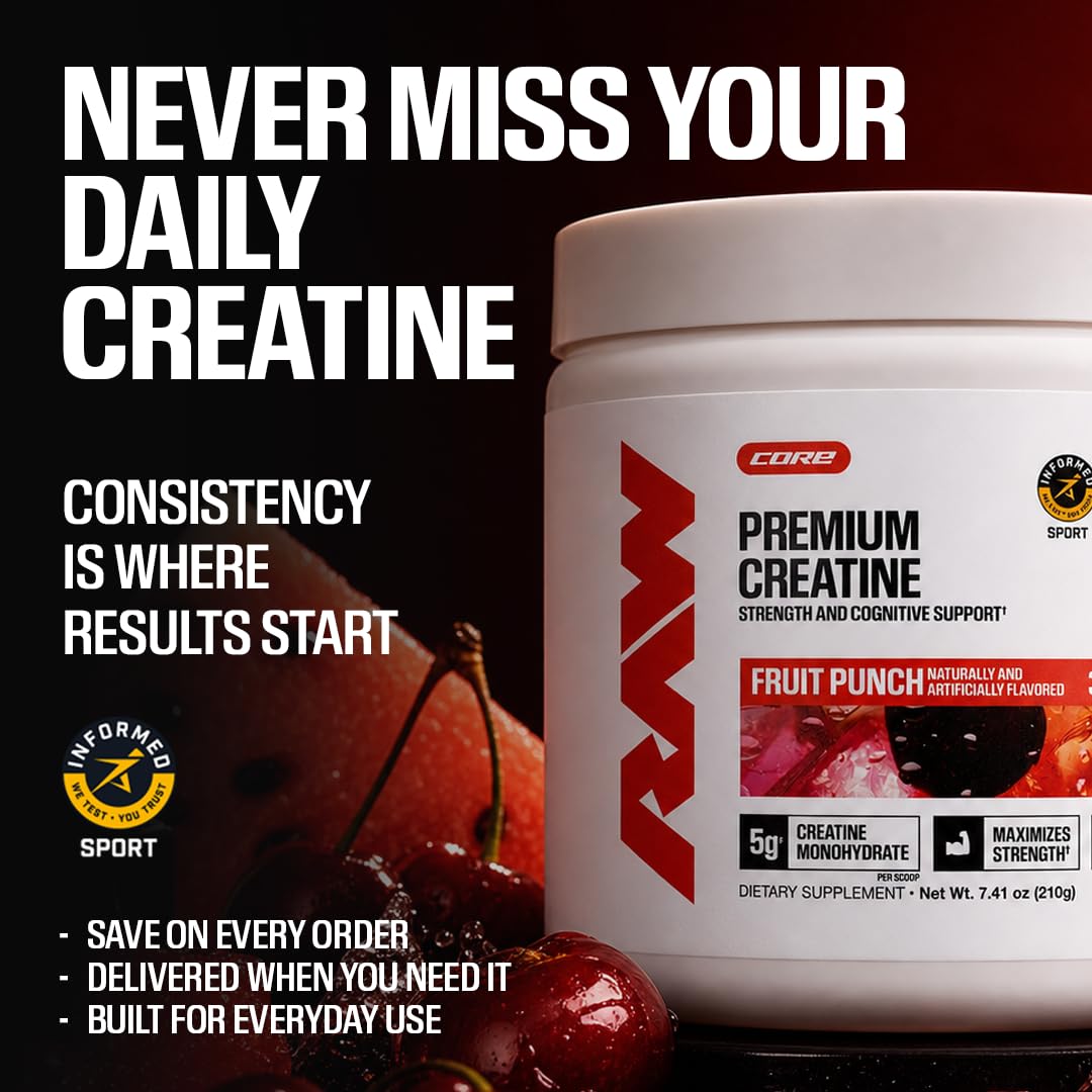 RAW label close-up highlighting Informed-Sport certification for tested quality benefit