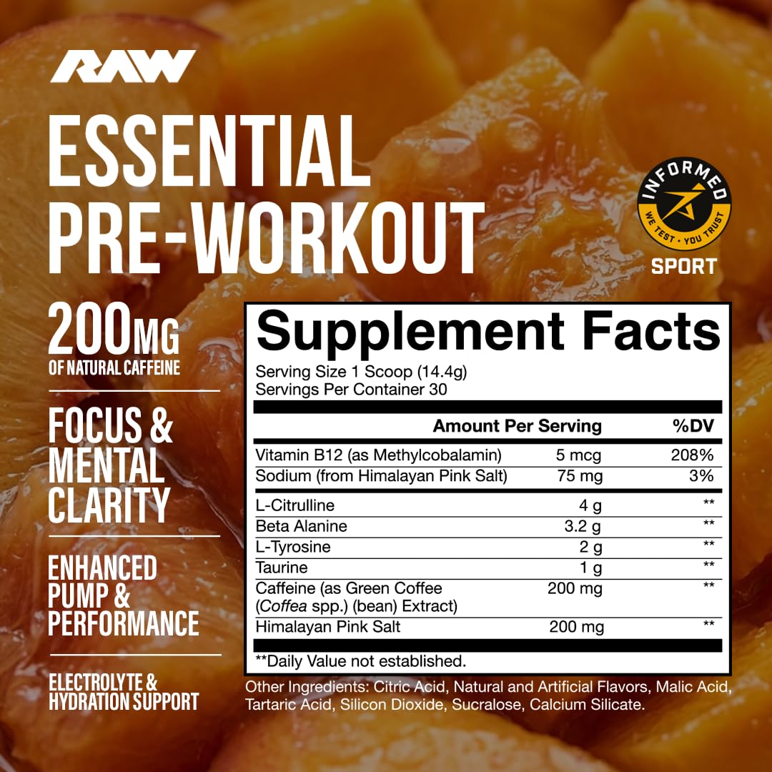 RAW ingredient blend visual showing key actives for energy and pump