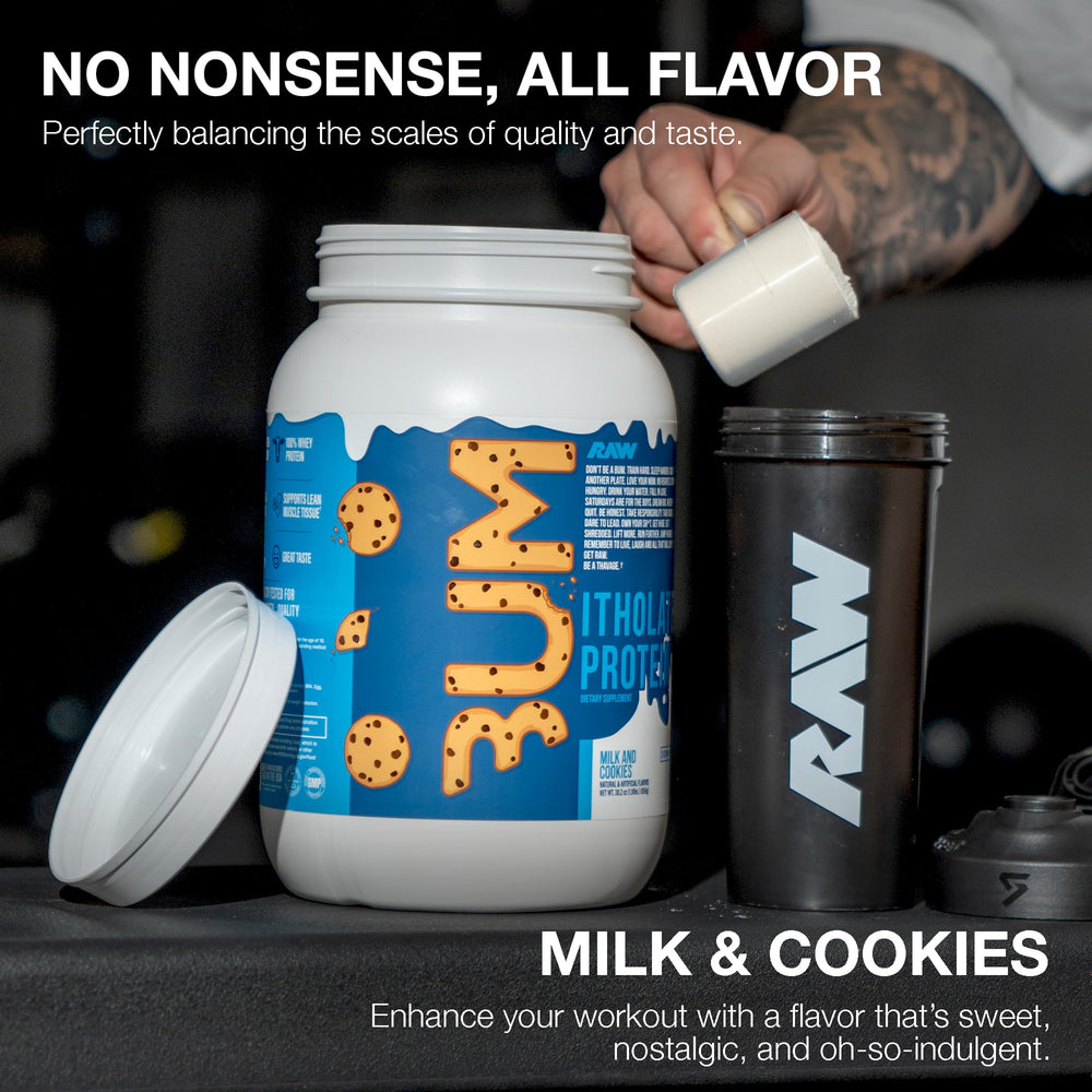 RAW Itholate powder texture on spoon highlighting fine mixable protein