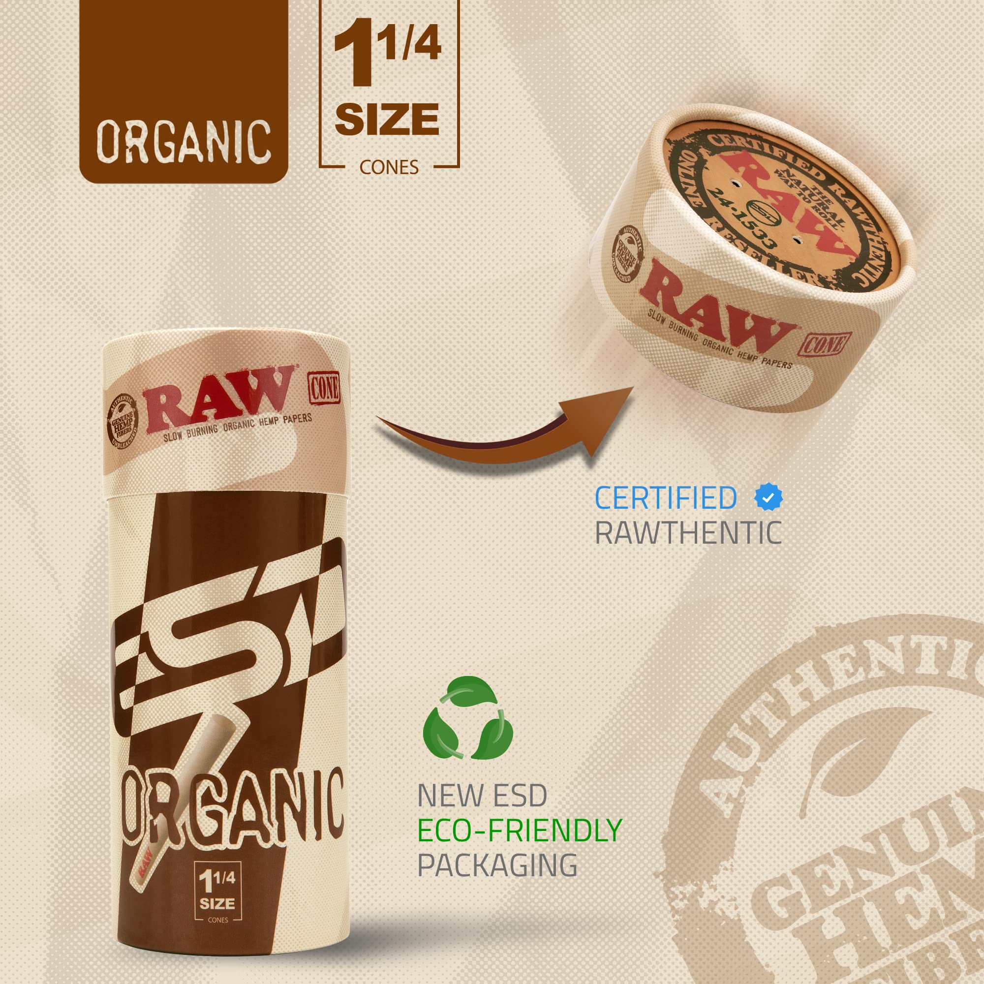 RAW filled cone protected in tube held in hand for safe transport and protection