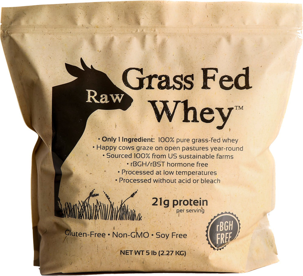 Raw Organic Whey front packaging showing clean one-ingredient label and benefits