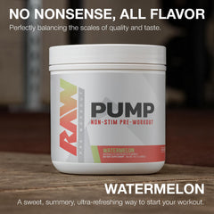 RAW pump powder on scoop mixed with water showing mixability and smooth texture