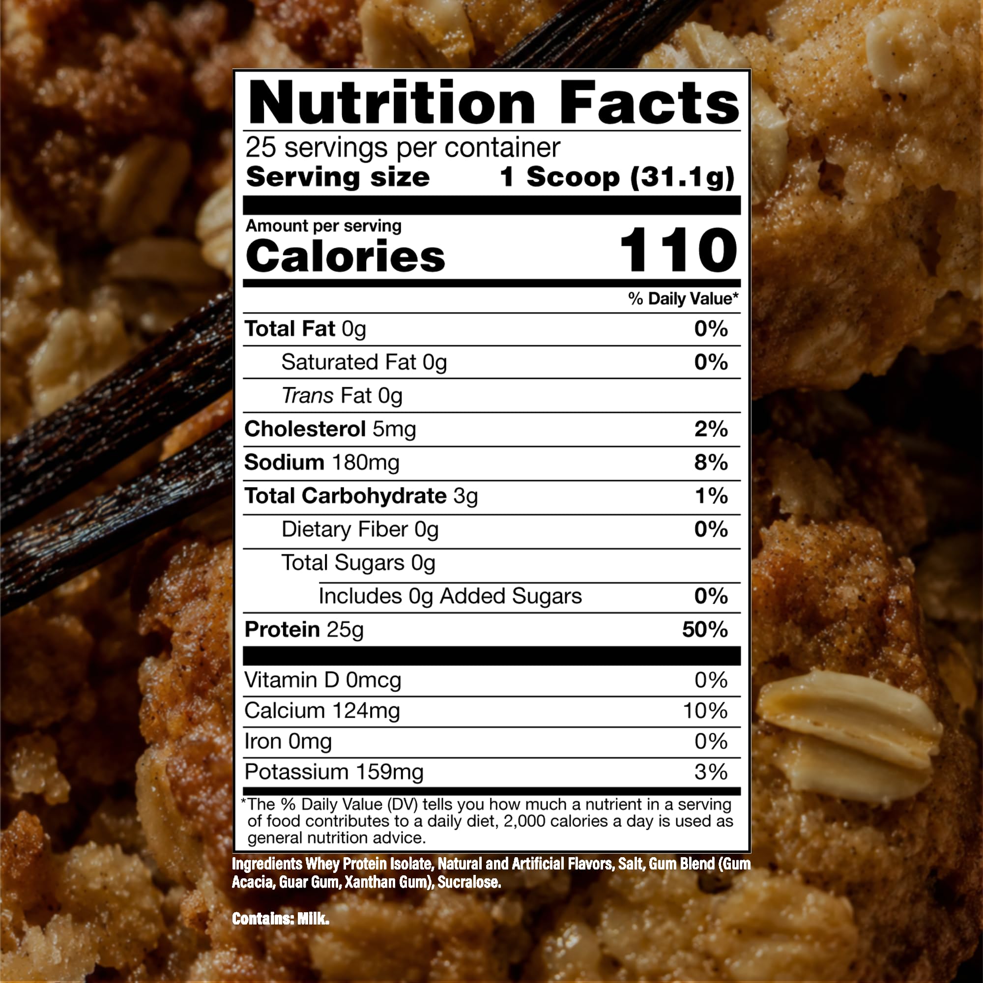 RAW scoop beside measuring scale showing 25 servings convenience