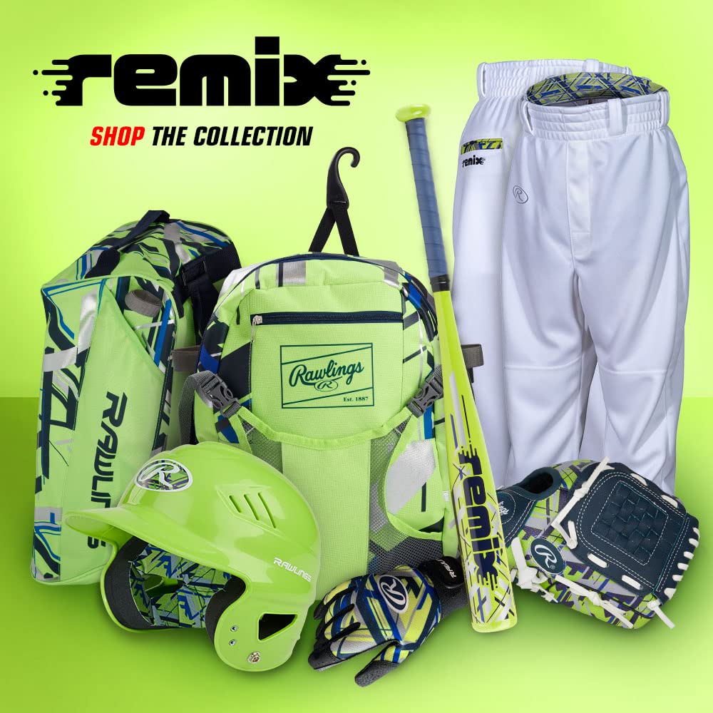 Rawlings REMIX next to youth helmet showing correct size and scale