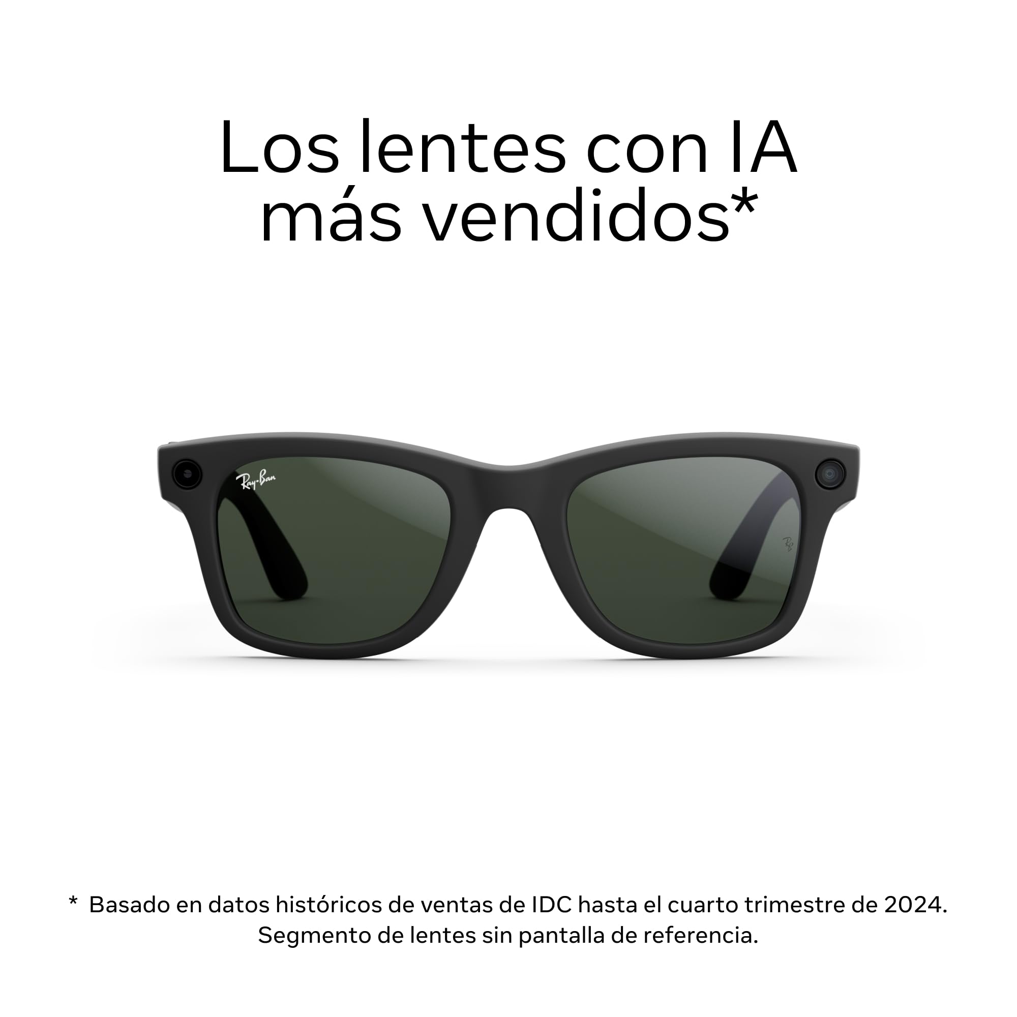 Ray‑Ban Meta beside a hand to show scale and lightweight, wearable technology design