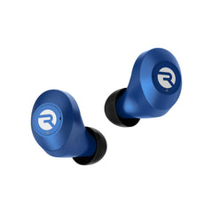 Raycon earbud side detail focusing on control buttons and tactile feedback