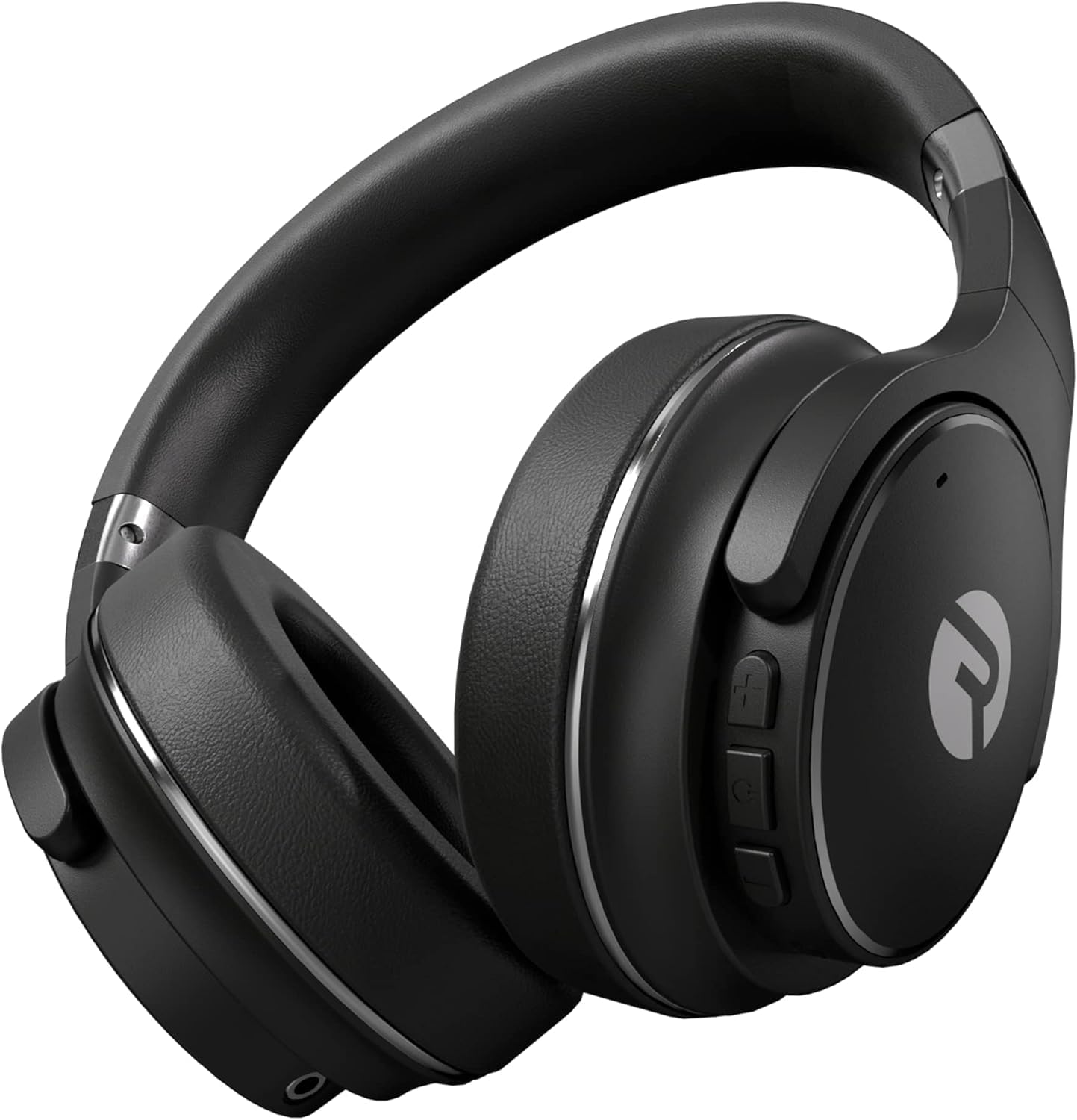 Raycon front view of headphones showing sleek black design and comfortable fit