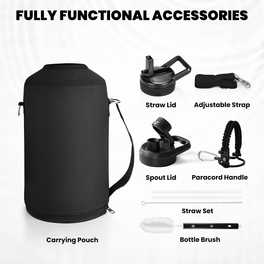 RAYMYLO included accessories displayed showing lids, brushes, pouch for easy maintenance