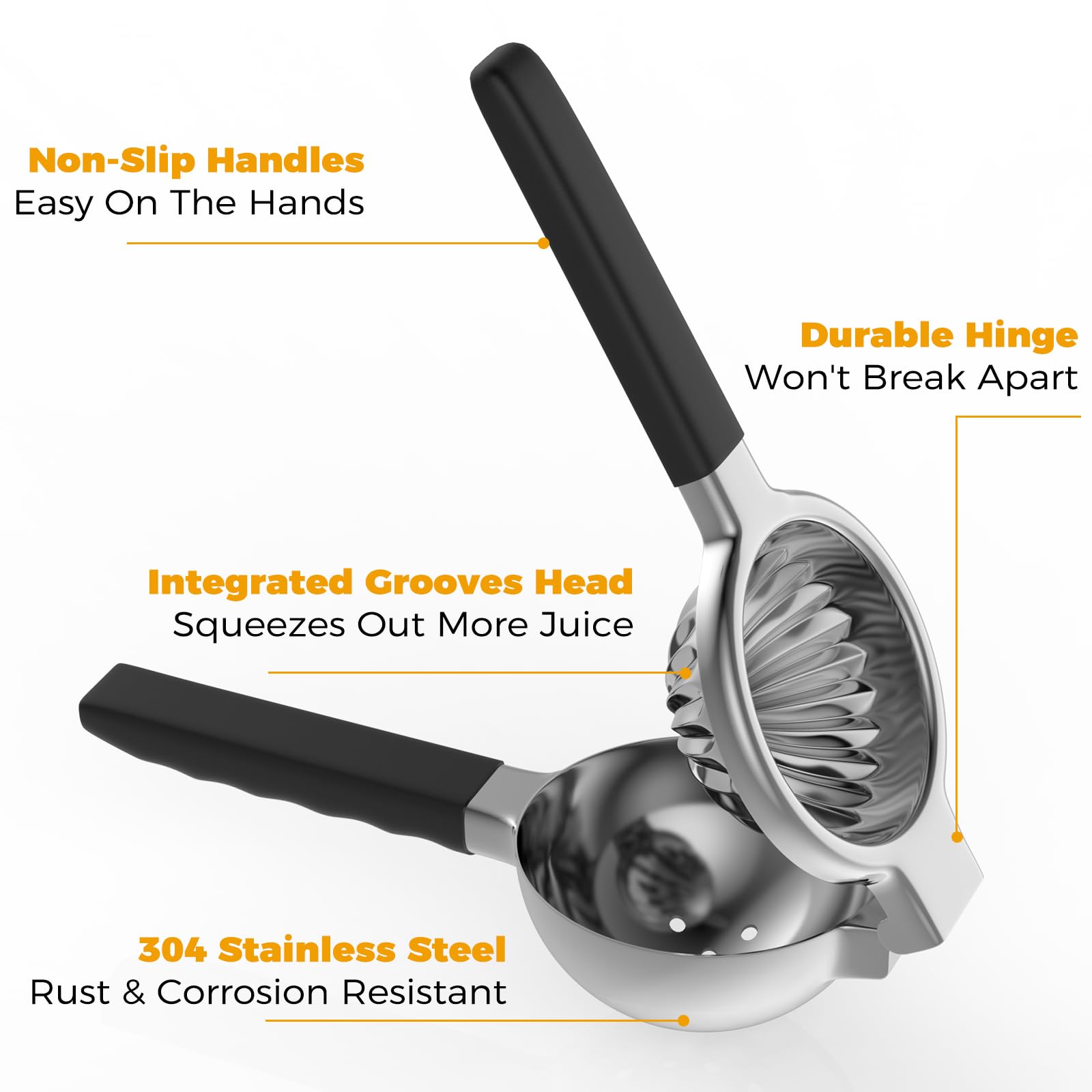 RCMo handle detail with silicone-bonded grip for comfortable, non-slip pressing