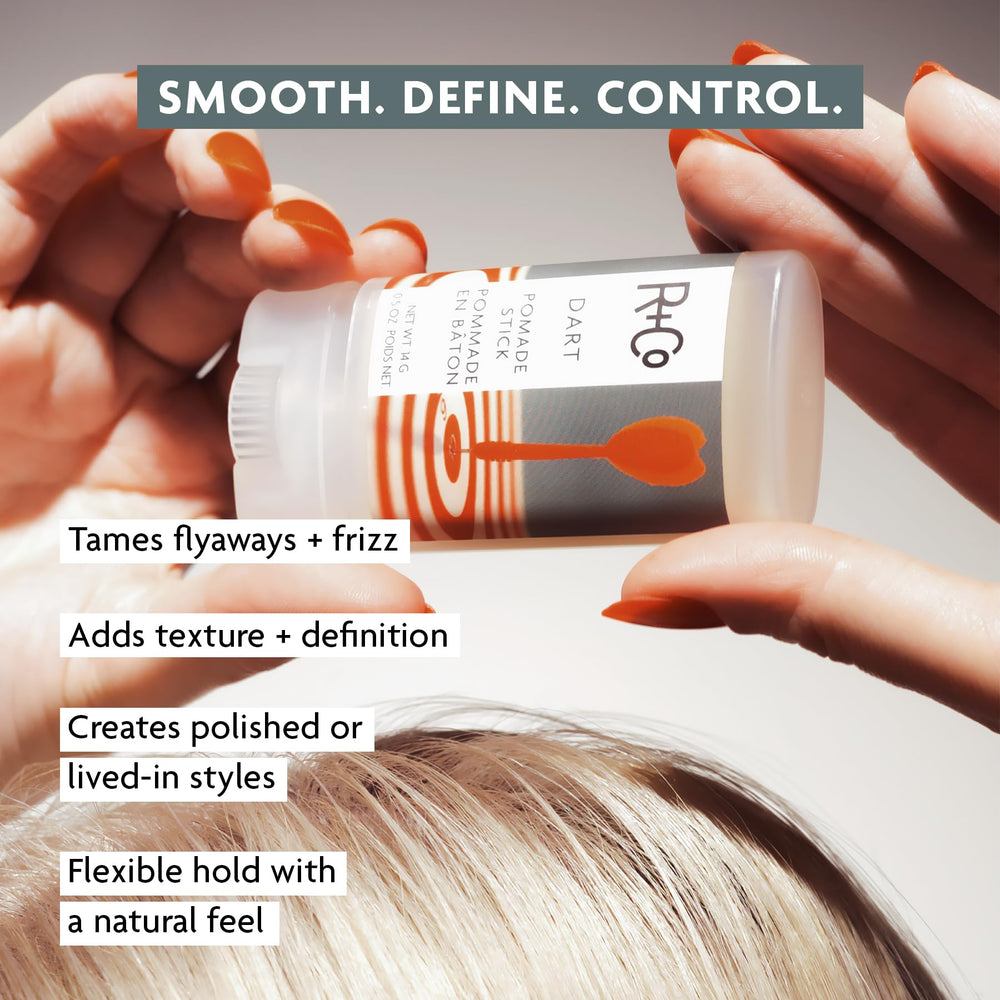 R+Co DART stick with cap removed showing creamy texture for effortless application
