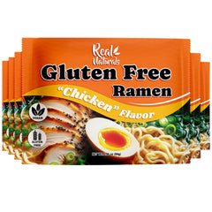 Real Naturals front packaging showing gluten-free branding and six-pack convenience